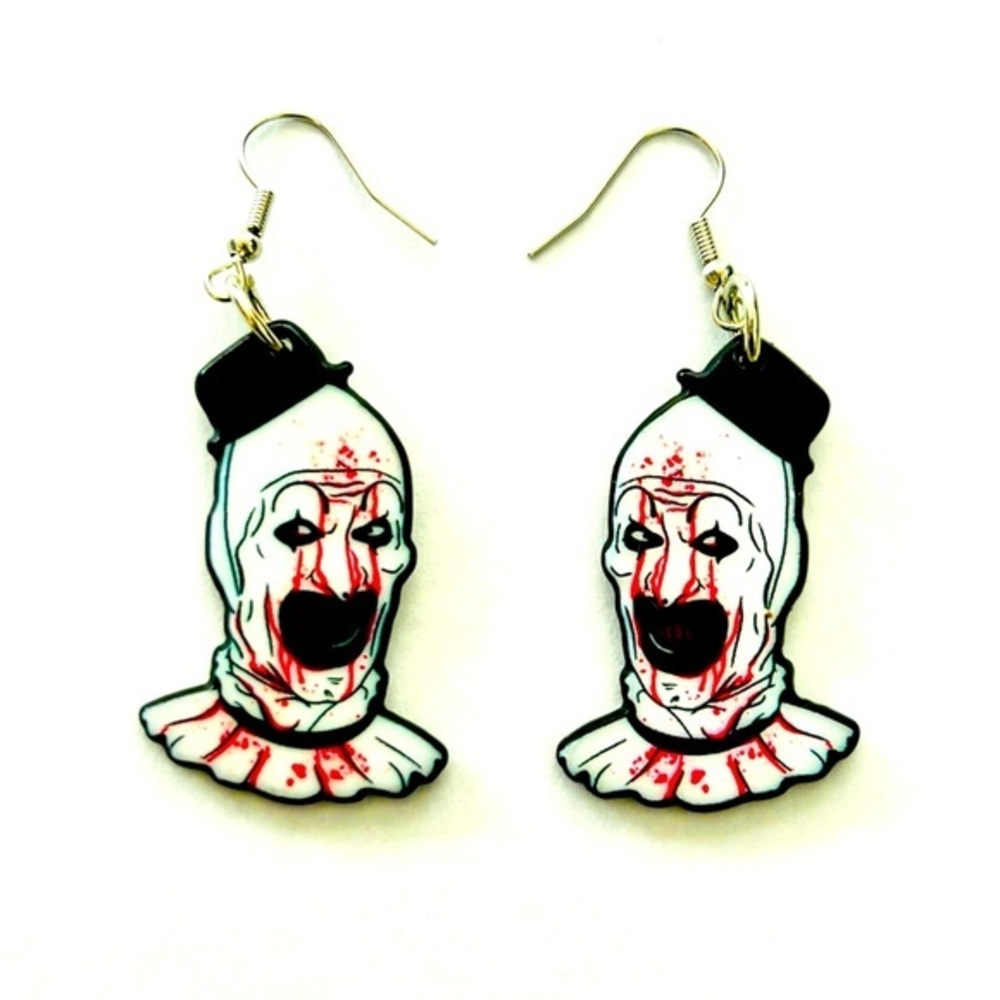 Terrifier Acrylic Earrings, Halloween Accessories, Horror Movie